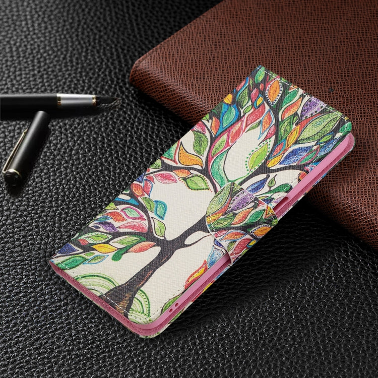 For OPPO Realme 8 5G / Realme V13 Colored Drawing Pattern Horizontal Flip Leather Case with Holder & Card Slots & Wallet
