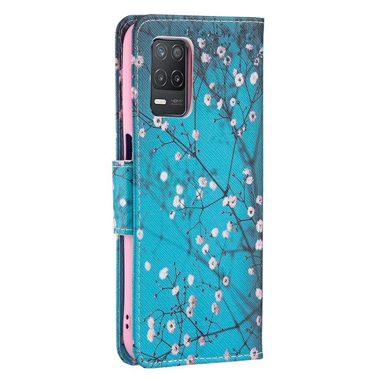 For OPPO Realme 8 5G / Realme V13 Colored Drawing Pattern Horizontal Flip Leather Case with Holder & Card Slots & Wallet