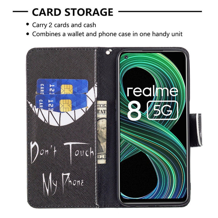 For OPPO Realme 8 5G / Realme V13 Colored Drawing Pattern Horizontal Flip Leather Case with Holder & Card Slots & Wallet