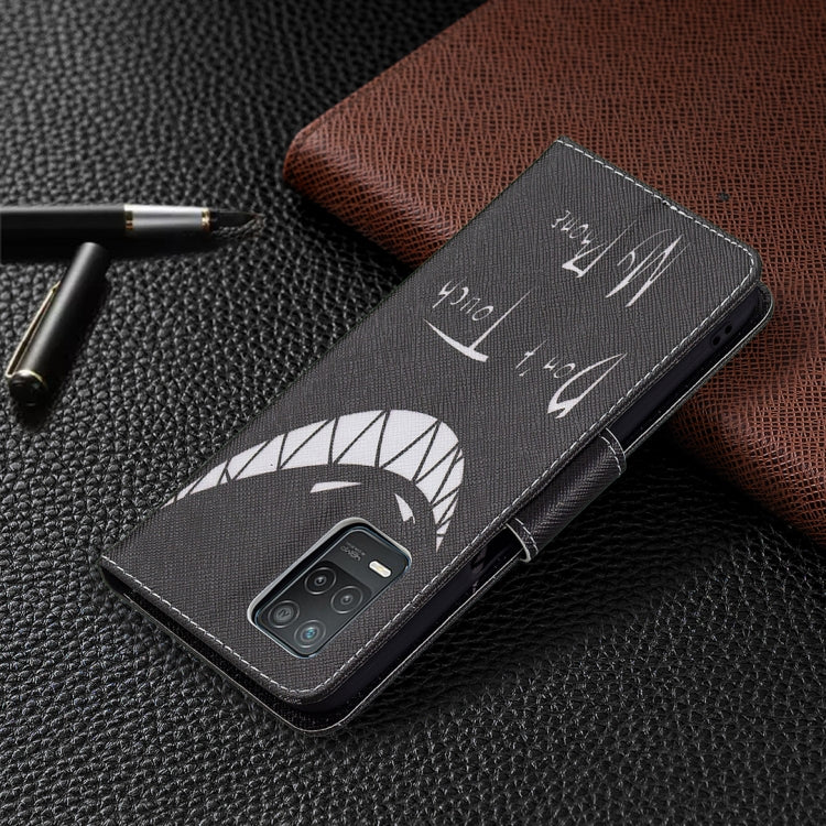 For OPPO Realme 8 5G / Realme V13 Colored Drawing Pattern Horizontal Flip Leather Case with Holder & Card Slots & Wallet