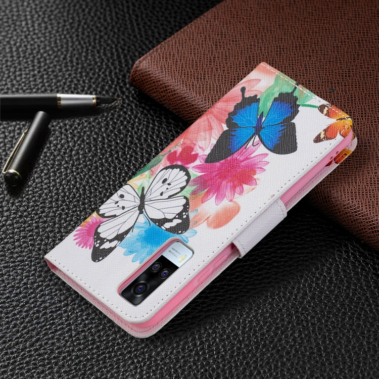 For vivo Y51 2020 / Y51a / Y51s Colored Drawing Pattern Horizontal Flip Leather Case with Holder & Card Slots & Wallet