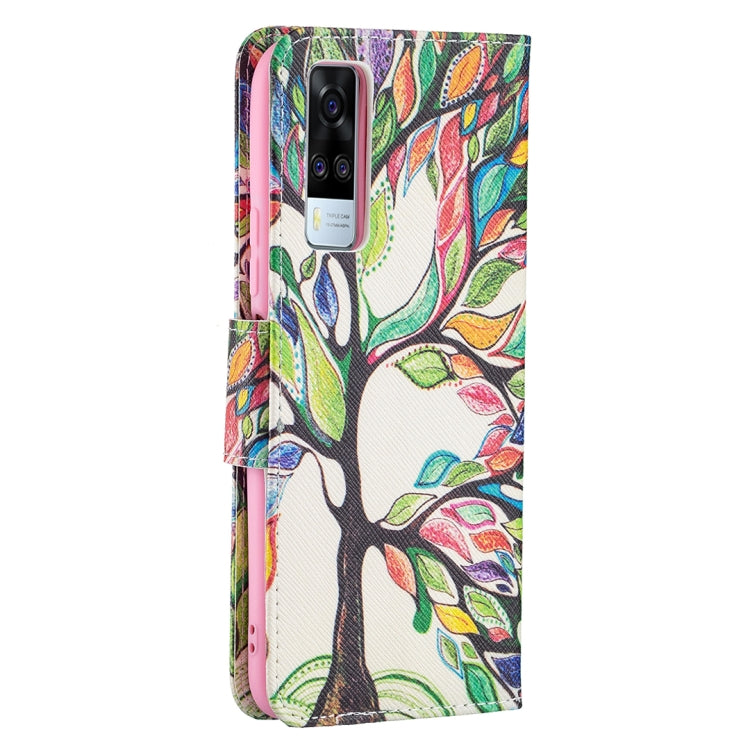 For vivo Y51 2020 / Y51a / Y51s Colored Drawing Pattern Horizontal Flip Leather Case with Holder & Card Slots & Wallet