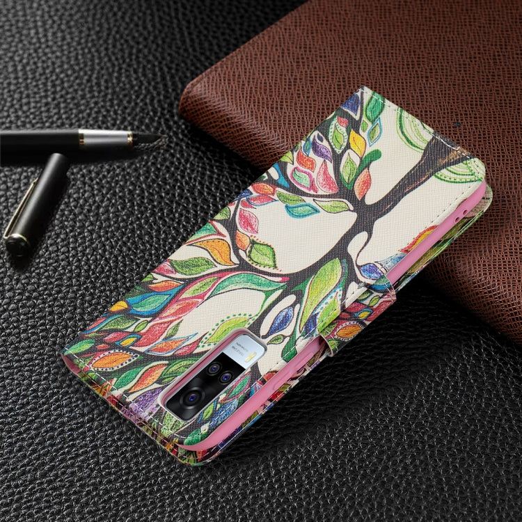 For vivo Y51 2020 / Y51a / Y51s Colored Drawing Pattern Horizontal Flip Leather Case with Holder & Card Slots & Wallet