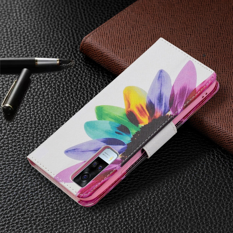 For vivo Y51 2020 / Y51a / Y51s Colored Drawing Pattern Horizontal Flip Leather Case with Holder & Card Slots & Wallet