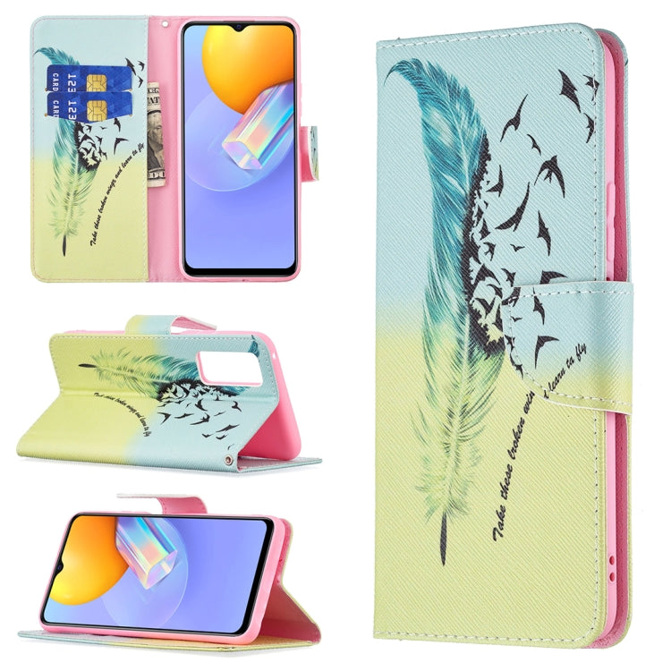 For vivo Y51 2020 / Y51a / Y51s Colored Drawing Pattern Horizontal Flip Leather Case with Holder & Card Slots & Wallet