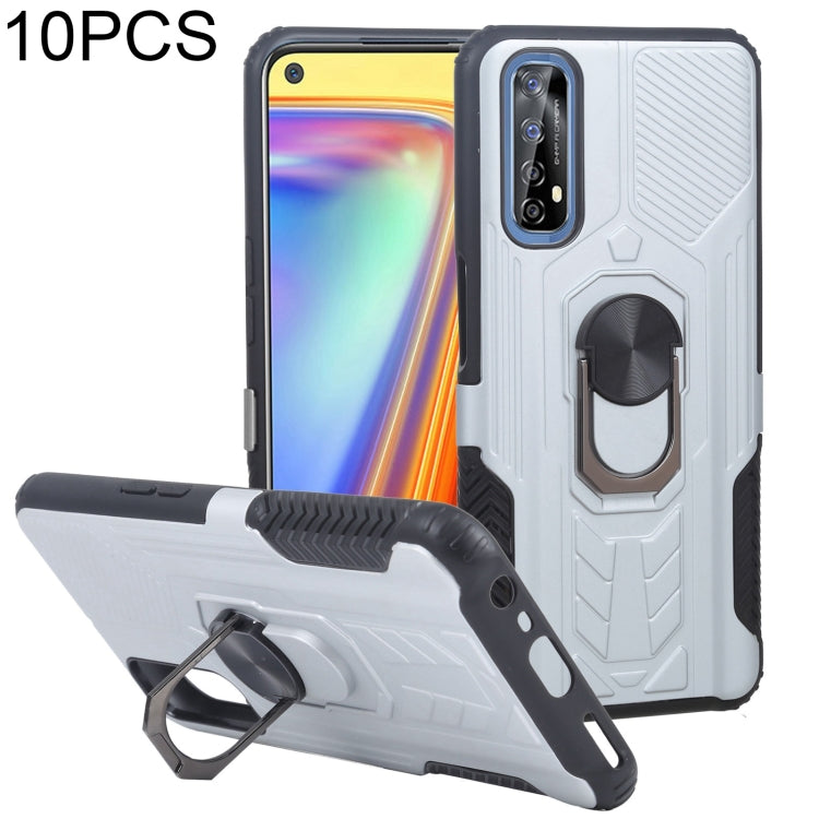 10 PCS Shield Armor PC+TPU Protective Case with 360 Degree Rotation Ring Holder For OPPO Realme 7