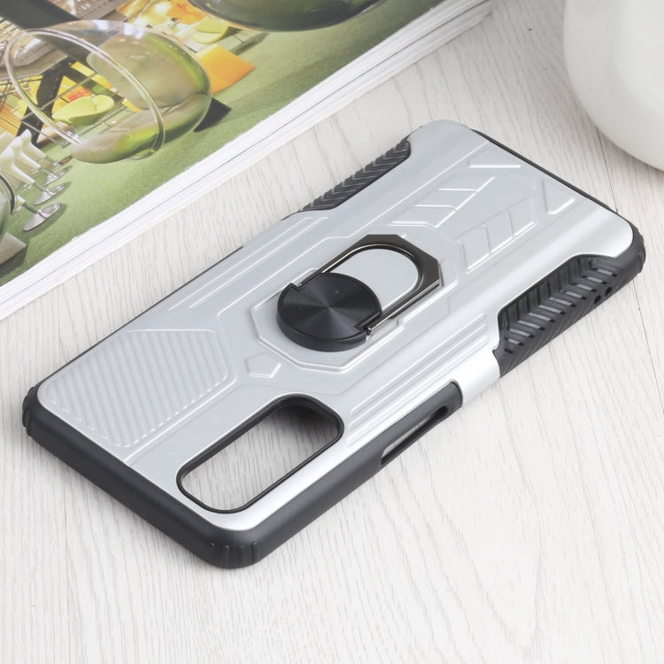 10 PCS Shield Armor PC+TPU Protective Case with 360 Degree Rotation Ring Holder For OPPO Realme 7