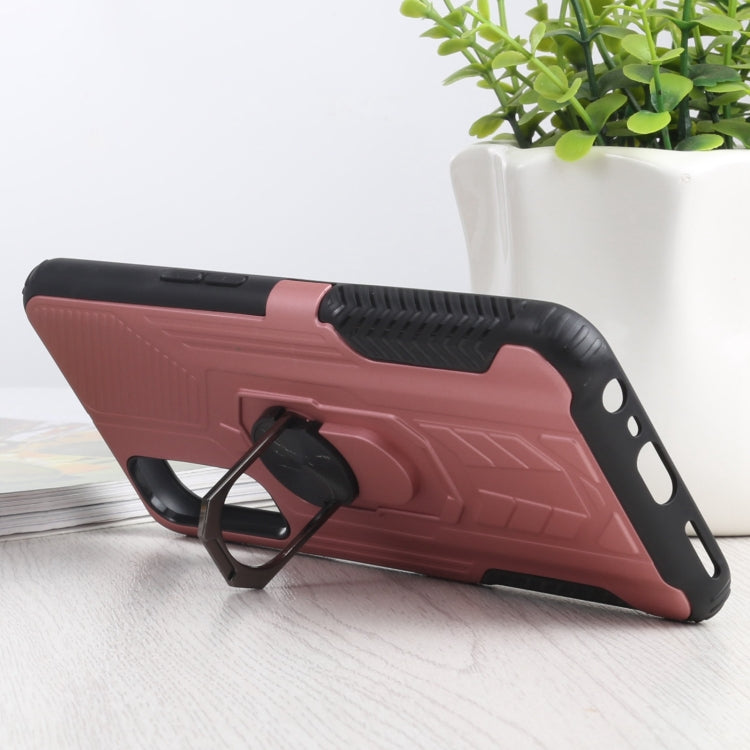 10 PCS Shield Armor PC+TPU Protective Case with 360 Degree Rotation Ring Holder For OPPO Realme 7