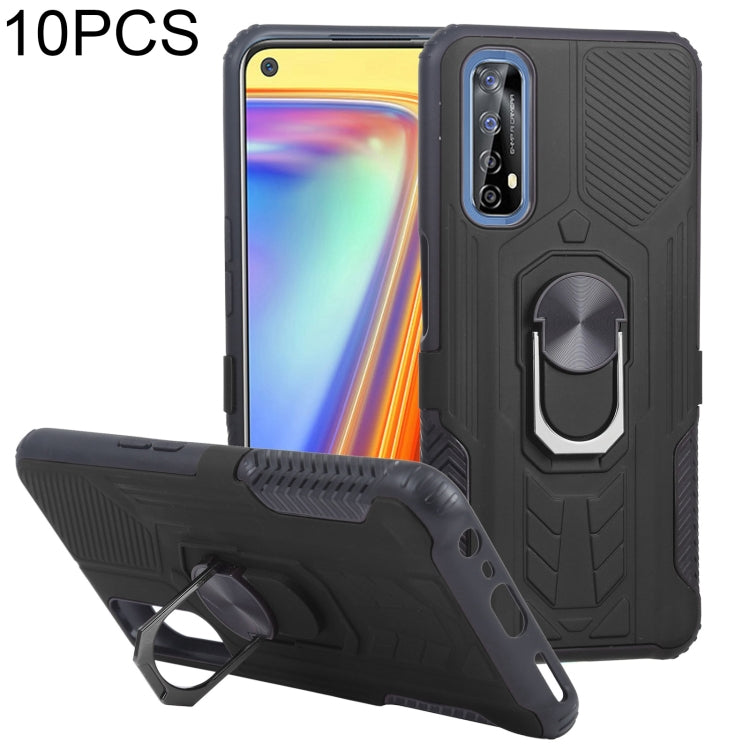 10 PCS Shield Armor PC+TPU Protective Case with 360 Degree Rotation Ring Holder For OPPO Realme 7