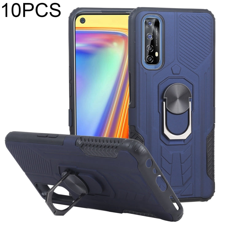 10 PCS Shield Armor PC+TPU Protective Case with 360 Degree Rotation Ring Holder For OPPO Realme 7