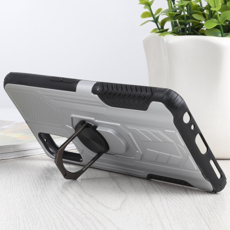 10 PCS Shield Armor PC+TPU Protective Case with 360 Degree Rotation Ring Holder For OPPO Realme 7 Pro