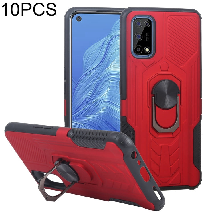 10 PCS Shield Armor PC+TPU Protective Case with 360 Degree Rotation Ring Holder For OPPO Realme 7 Pro