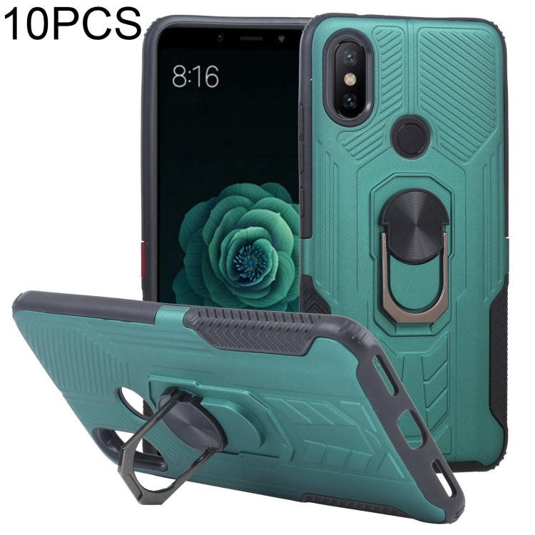 10 PCS Shield Armor PC+TPU Protective Case with 360 Degree Rotation Ring Holder For Xiaomi Mi 6X / A2