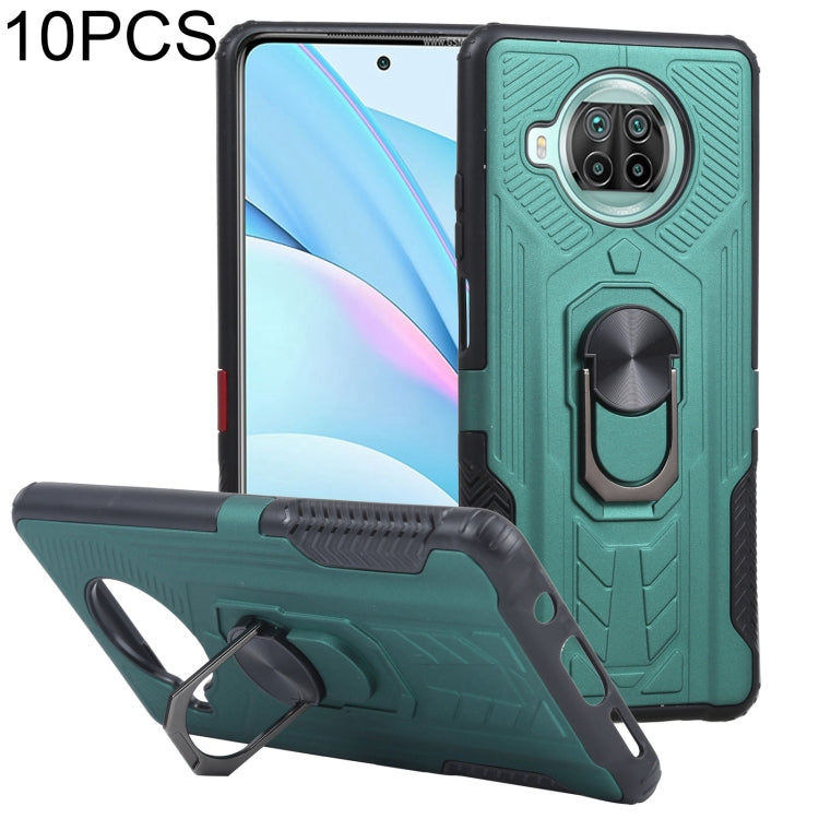 10 PCS Shield Armor PC+TPU Protective Case with 360 Degree Rotation Ring Holder For Xiaomi Mi 10T Lite 5G