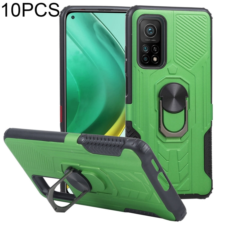 10 PCS Shield Armor PC+TPU Protective Case with 360 Degree Rotation Ring Holder For Xiaomi Mi 10T / 10T Pro