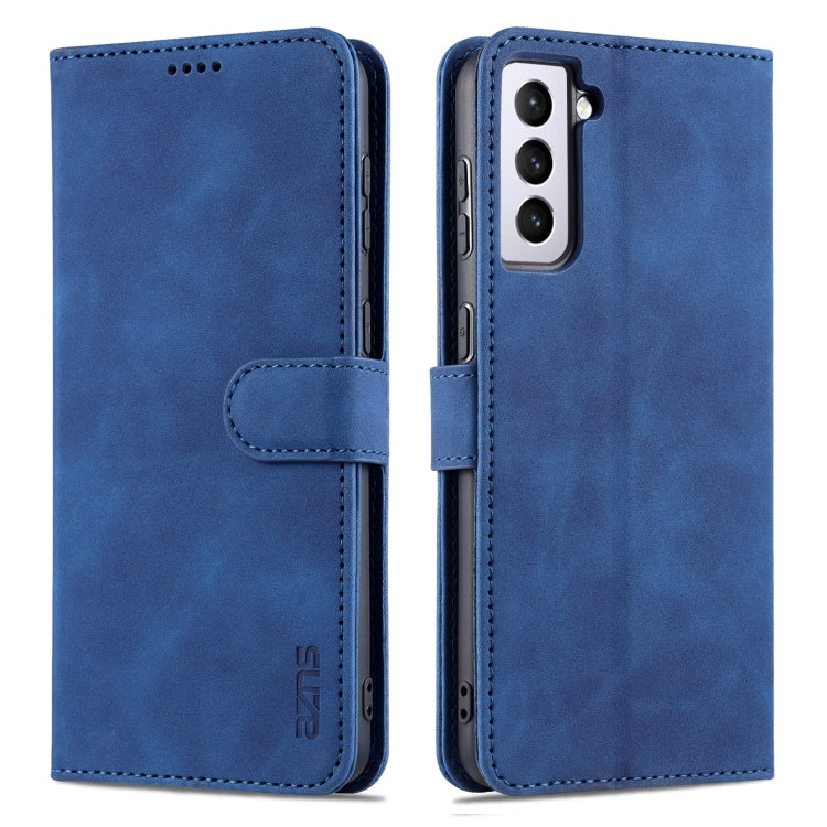 For Samsung Galaxy S21 5G AZNS Skin Feel Calf Texture Horizontal Flip Leather Case with Card Slots & Holder & Wallet