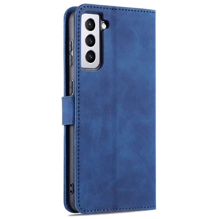 For Samsung Galaxy S21 5G AZNS Skin Feel Calf Texture Horizontal Flip Leather Case with Card Slots & Holder & Wallet