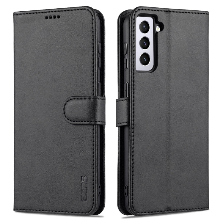 For Samsung Galaxy S21 5G AZNS Skin Feel Calf Texture Horizontal Flip Leather Case with Card Slots & Holder & Wallet
