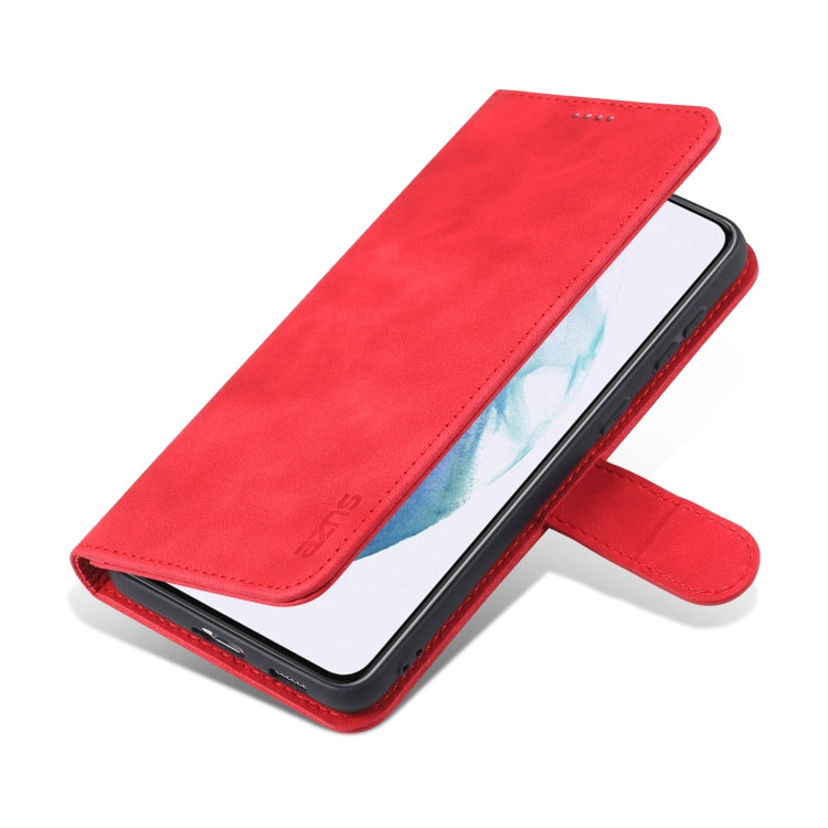 For Samsung Galaxy S21 5G AZNS Skin Feel Calf Texture Horizontal Flip Leather Case with Card Slots & Holder & Wallet