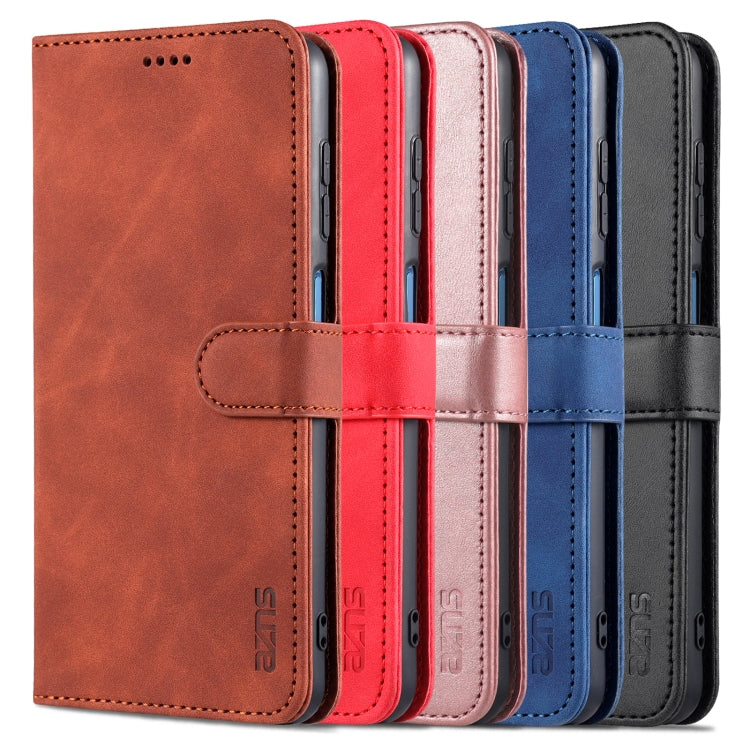 For Samsung Galaxy S21 FE 5G AZNS Skin Feel Calf Texture Horizontal Flip Leather Case with Card Slots & Holder & Wallet