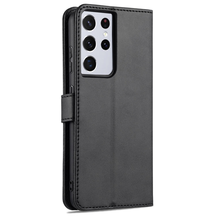 For Samsung Galaxy S21 Ultra 5G AZNS Skin Feel Calf Texture Horizontal Flip Leather Case with Card Slots & Holder & Wallet