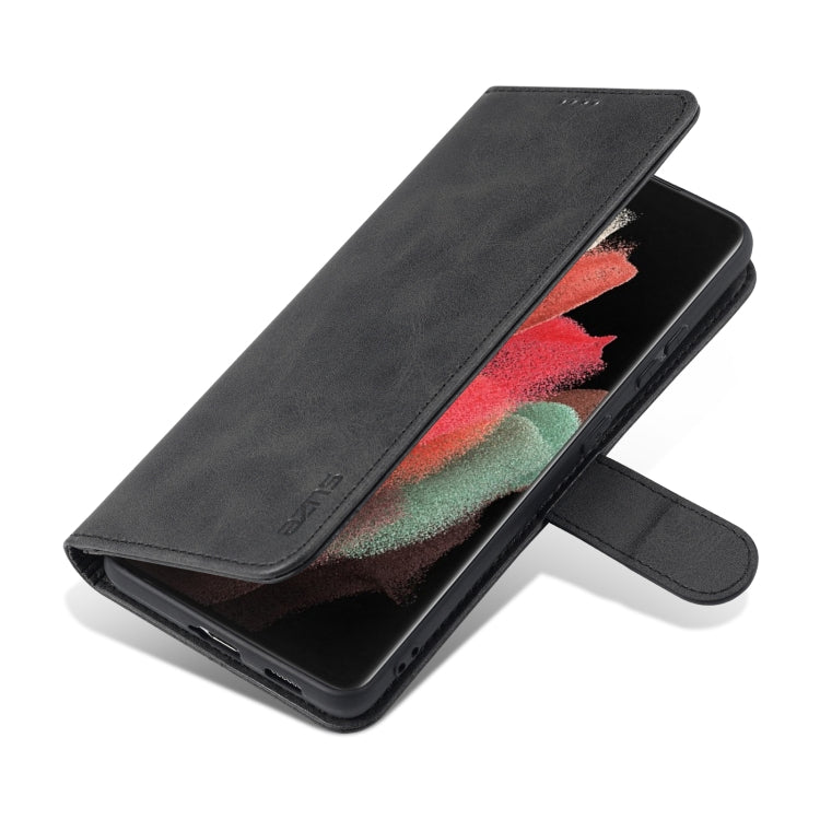 For Samsung Galaxy S21 Ultra 5G AZNS Skin Feel Calf Texture Horizontal Flip Leather Case with Card Slots & Holder & Wallet