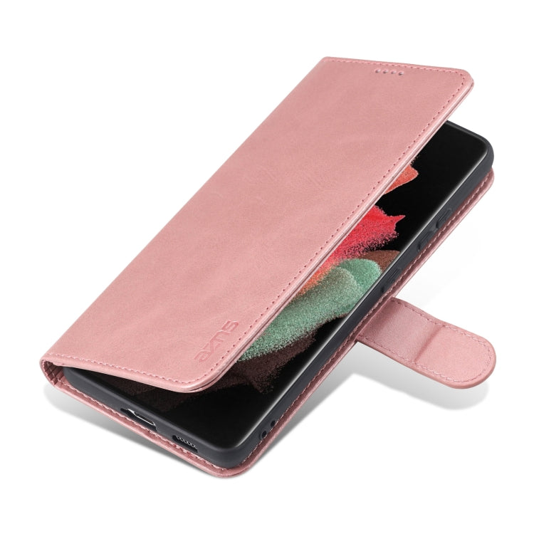 For Samsung Galaxy S21 Ultra 5G AZNS Skin Feel Calf Texture Horizontal Flip Leather Case with Card Slots & Holder & Wallet