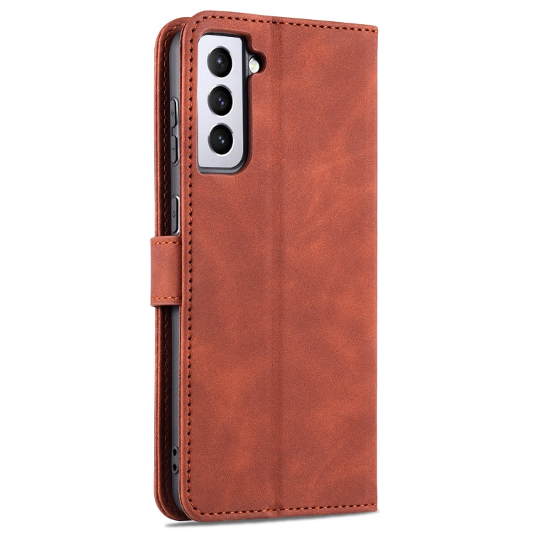 For Samsung Galaxy S21+ 5G AZNS Skin Feel Calf Texture Horizontal Flip Leather Case with Card Slots & Holder & Wallet