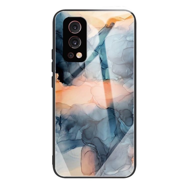 Abstract Marble Pattern Glass Protective Case For OnePlus Nord 2 5G