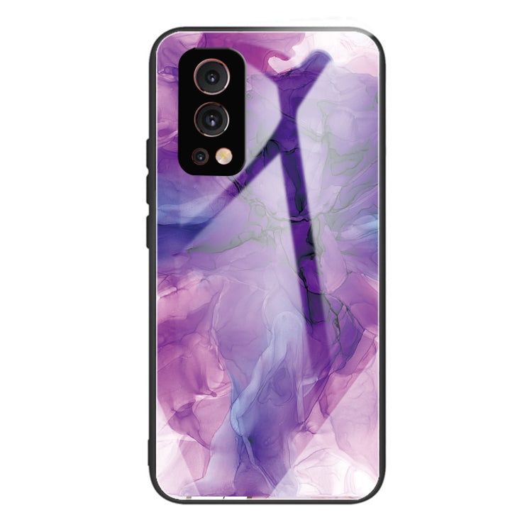 Abstract Marble Pattern Glass Protective Case For OnePlus Nord 2 5G
