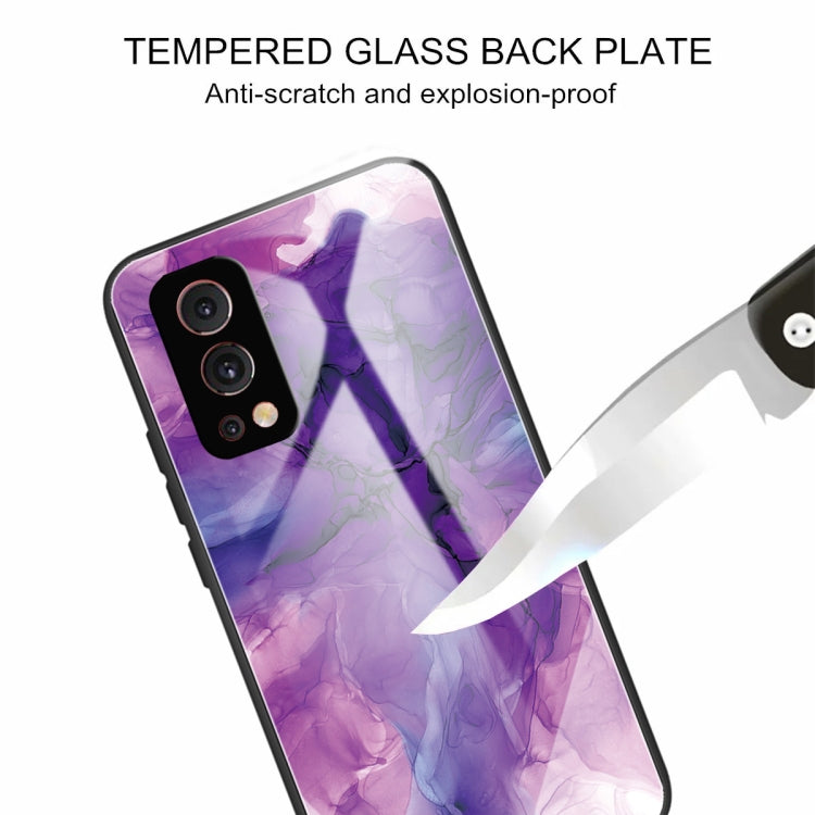 Abstract Marble Pattern Glass Protective Case For OnePlus Nord 2 5G