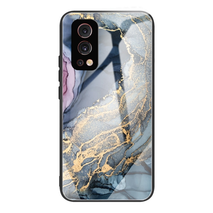 Abstract Marble Pattern Glass Protective Case For OnePlus Nord 2 5G