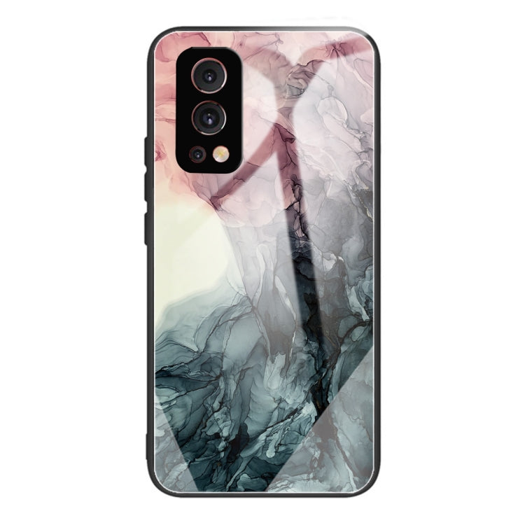 Abstract Marble Pattern Glass Protective Case For OnePlus Nord 2 5G