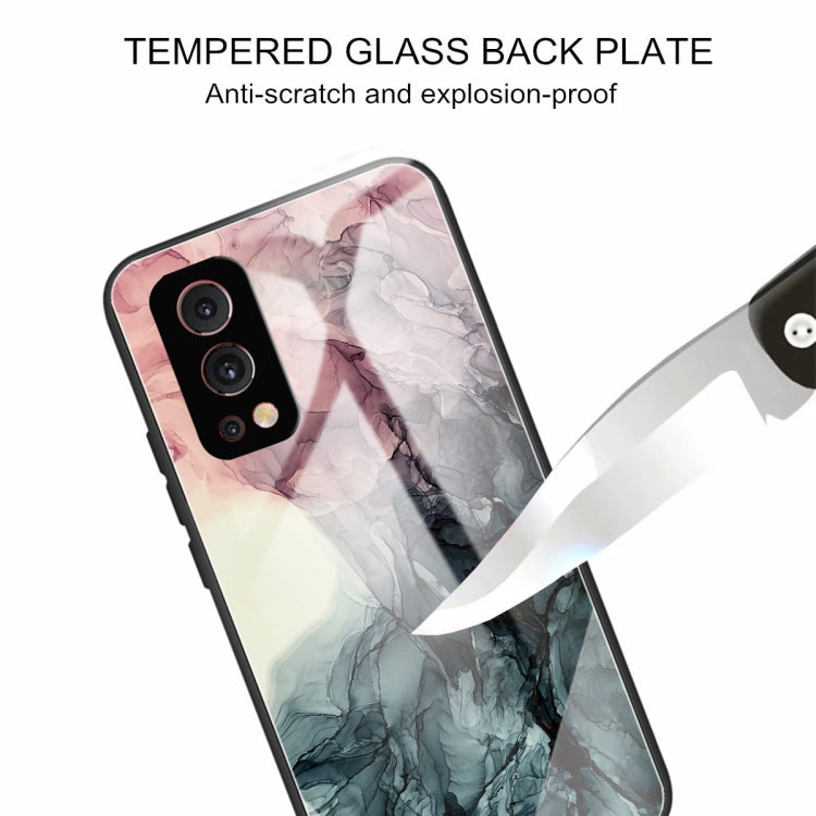 Abstract Marble Pattern Glass Protective Case For OnePlus Nord 2 5G