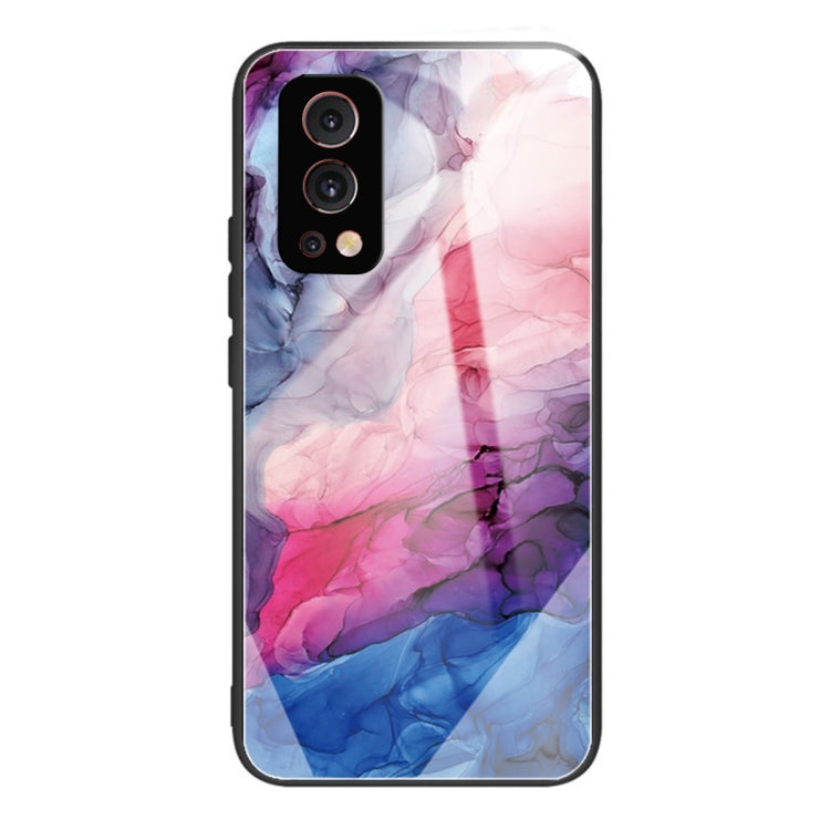 Abstract Marble Pattern Glass Protective Case For OnePlus Nord 2 5G