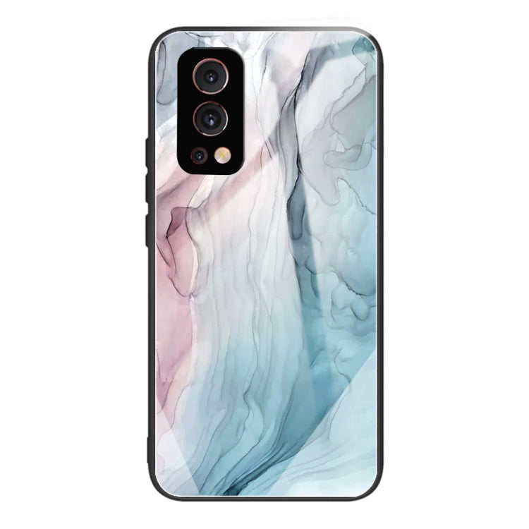 Abstract Marble Pattern Glass Protective Case For OnePlus Nord 2 5G