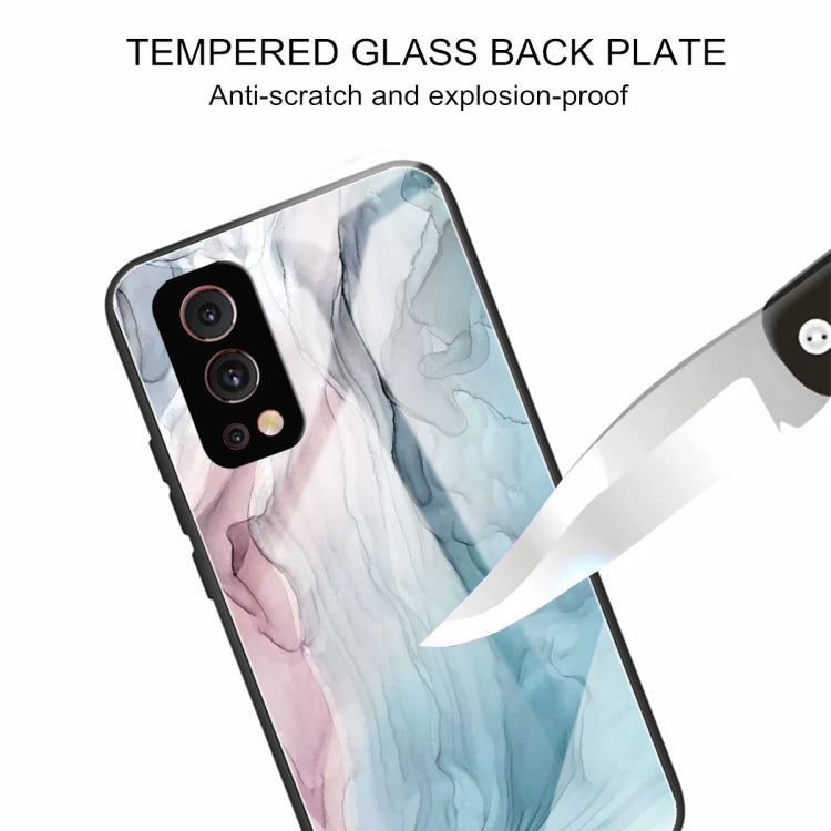 Abstract Marble Pattern Glass Protective Case For OnePlus Nord 2 5G