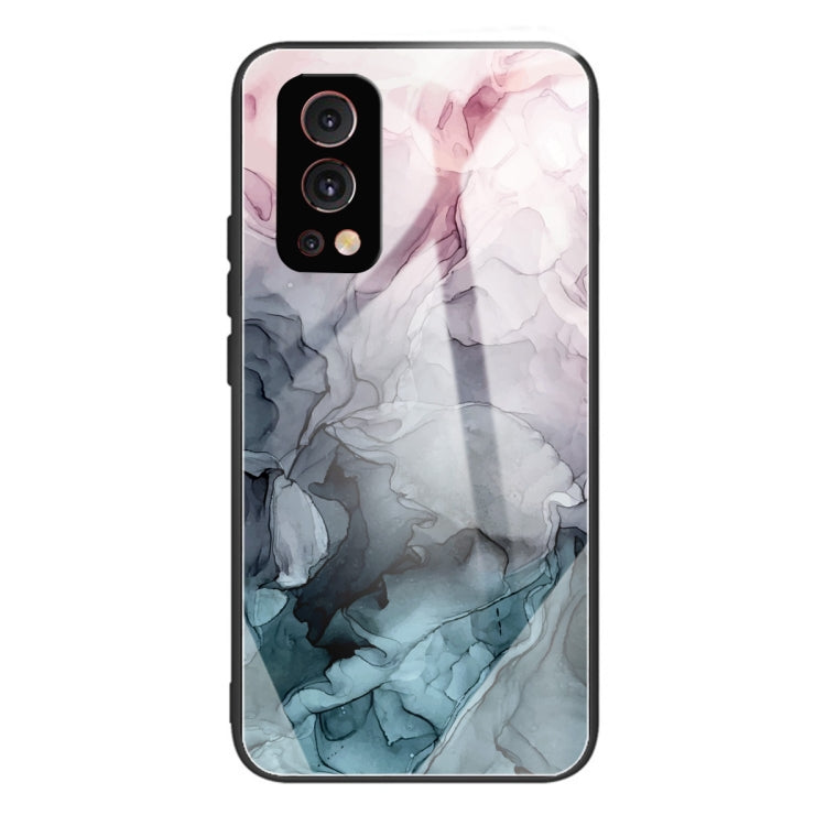 Abstract Marble Pattern Glass Protective Case For OnePlus Nord 2 5G
