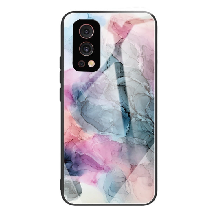 Abstract Marble Pattern Glass Protective Case For OnePlus Nord 2 5G