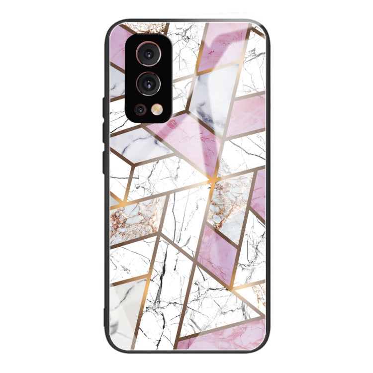 Abstract Marble Pattern Glass Protective Case For OnePlus Nord 2 5G