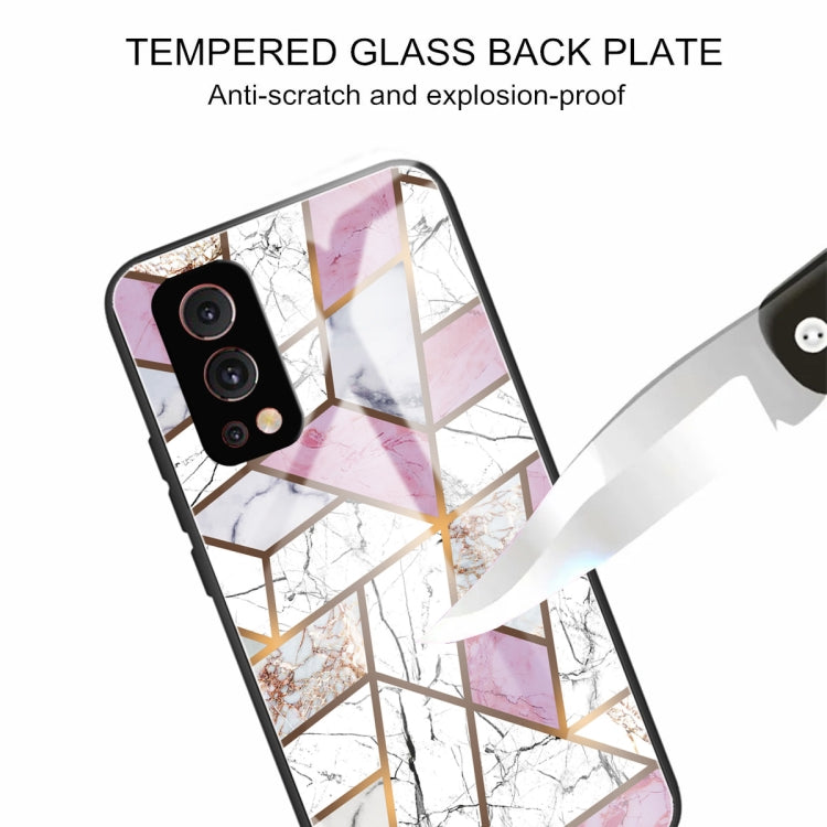 Abstract Marble Pattern Glass Protective Case For OnePlus Nord 2 5G