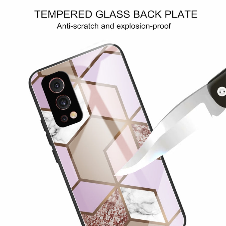Abstract Marble Pattern Glass Protective Case For OnePlus Nord 2 5G