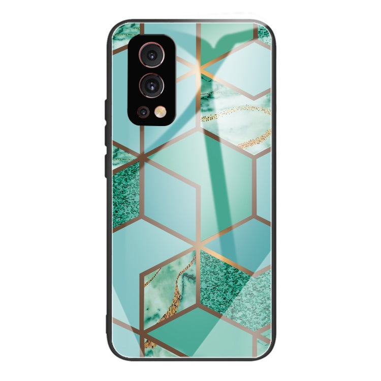 Abstract Marble Pattern Glass Protective Case For OnePlus Nord 2 5G
