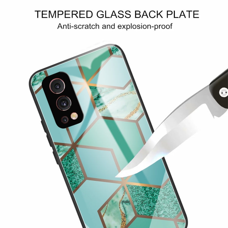Abstract Marble Pattern Glass Protective Case For OnePlus Nord 2 5G