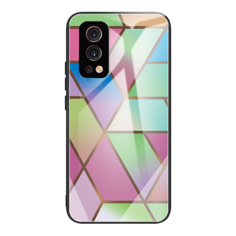 Abstract Marble Pattern Glass Protective Case For OnePlus Nord 2 5G