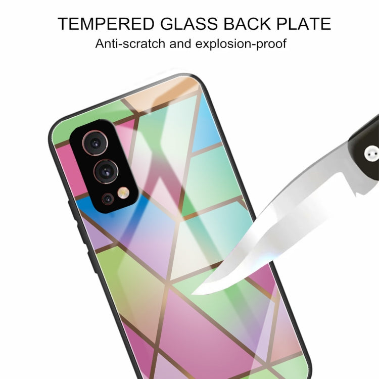 Abstract Marble Pattern Glass Protective Case For OnePlus Nord 2 5G