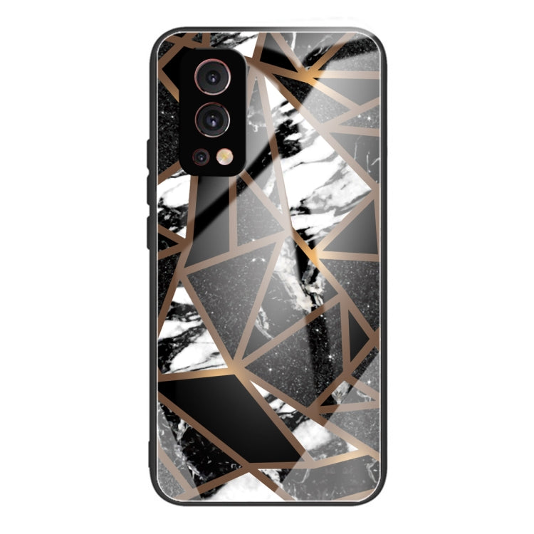 Abstract Marble Pattern Glass Protective Case For OnePlus Nord 2 5G