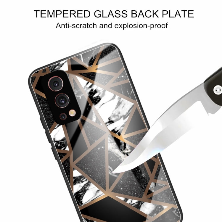 Abstract Marble Pattern Glass Protective Case For OnePlus Nord 2 5G