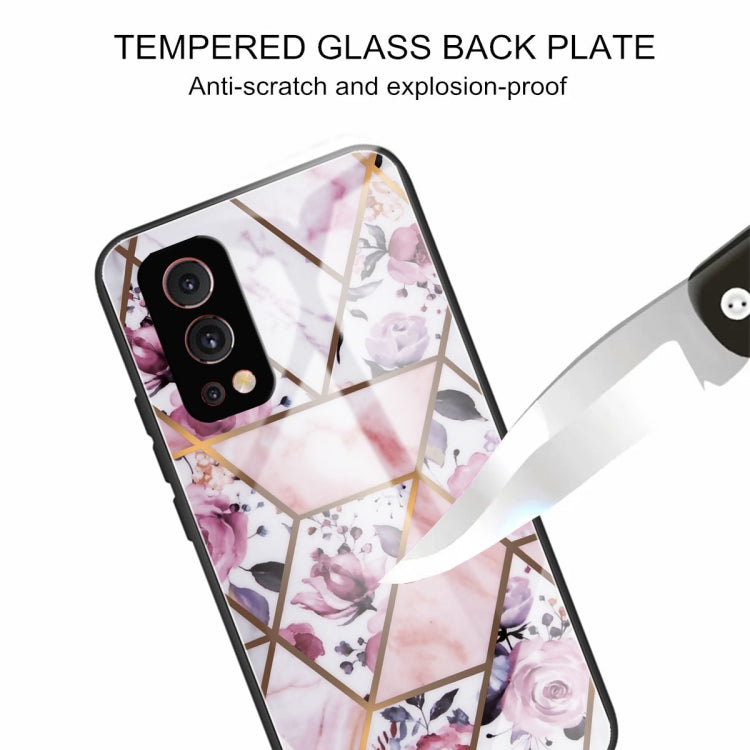 Abstract Marble Pattern Glass Protective Case For OnePlus Nord 2 5G