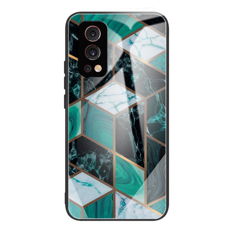 Abstract Marble Pattern Glass Protective Case For OnePlus Nord 2 5G